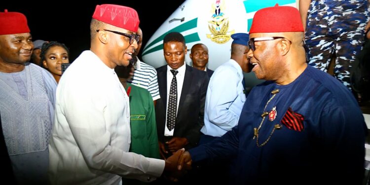 PHOTO NEWS: Cross River Deputy Governor receives Nigerian Senate President at Calabar Int’l Airport