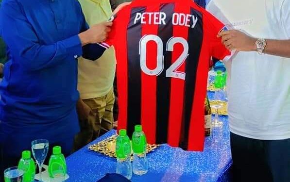 One Year Anniversary: Terem Moffi gifts C’River Deputy Governor Odey French Ligue 1 Club Nice jersey in Calabar