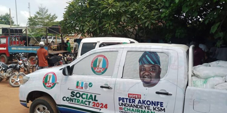Obudu APC Chairmanship Candidate Peter Undiandeye Akonfe Embarks on Ward-to-Ward Campaigns