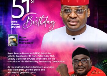 Biase Rescue Movement Felicitates Deputy Governor Peter Odey on 51st Birthday