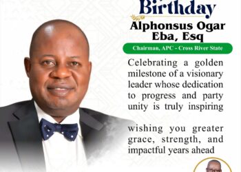 Honourable Minister of State for Industry, Senator John Owan Enoh, Felicitates APC Chairman, Barr. Alphonsus Ogar Eba, Esq., on His Birthday