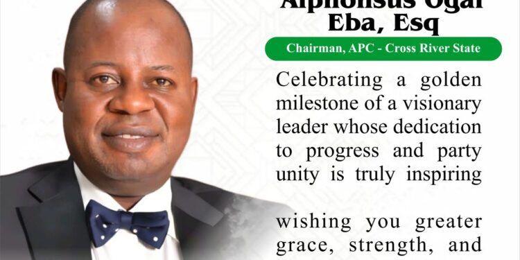 Honourable Minister of State for Industry, Senator John Owan Enoh, Felicitates APC Chairman, Barr. Alphonsus Ogar Eba, Esq., on His Birthday