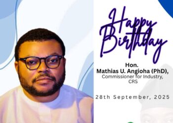 Obudu Council Chairman Peter Undiandeye Felicitates Commissioner for Industries, Mathias Angioha, on His Birthday