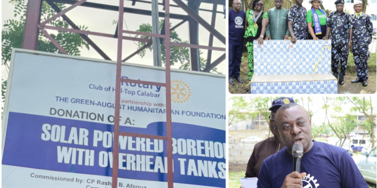 Rotary Club, Green-August Humanitarian Foundation Donate Solar-Powered Borehole to Police Community in Cross River State
