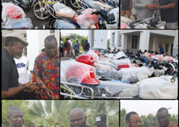 Ex-Gov. Ayade Continues Motorcycle Distribution to APC Ward Chairmen in Bekwarra, Ogoja, Yala