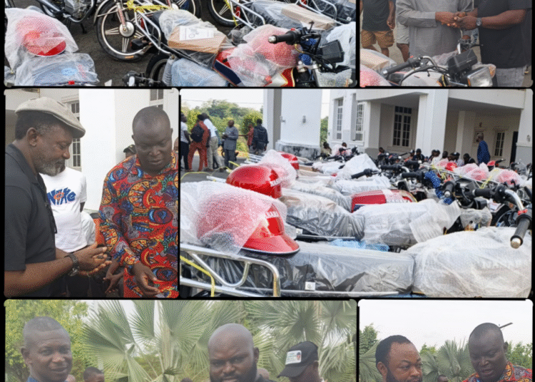 Ex-Gov. Ayade Continues Motorcycle Distribution to APC Ward Chairmen in Bekwarra, Ogoja, Yala