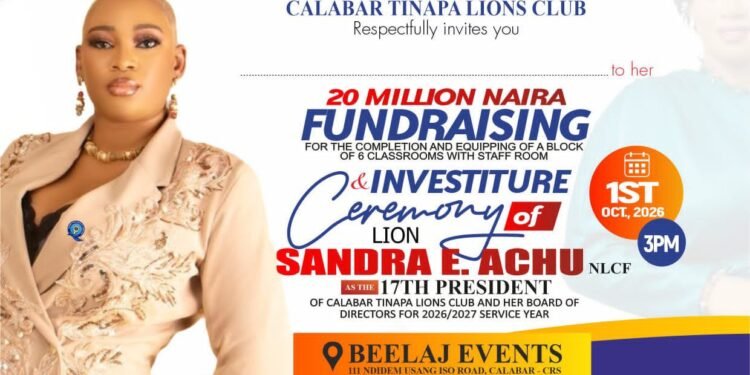 Investiture of 17th President: Calabar Tinapa Lions Club Targets ₦20m for 6 block of Classroom and staff room Project